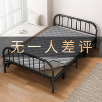 Solid Wood Folding Bed Household Adults Single Afternoon Beds Simple Bed Simple 1 m 5 Pence Style Rental House Thickened Line Beds