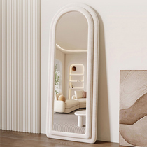 Mirror Full Body Wear Mirror Mesh Red Cream Ins Wind Style Vaulted Floor Mirror Girls Home Bedroom Audition Mirror