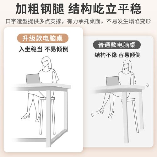 转角书桌L型书架一体桌子卧室学生学习桌写字台式电脑桌卧室家用 - 图0