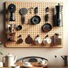 Solid wood hole board coffee tool storage wall rack Internet celebrity accessories display rack coffee corner can be customized