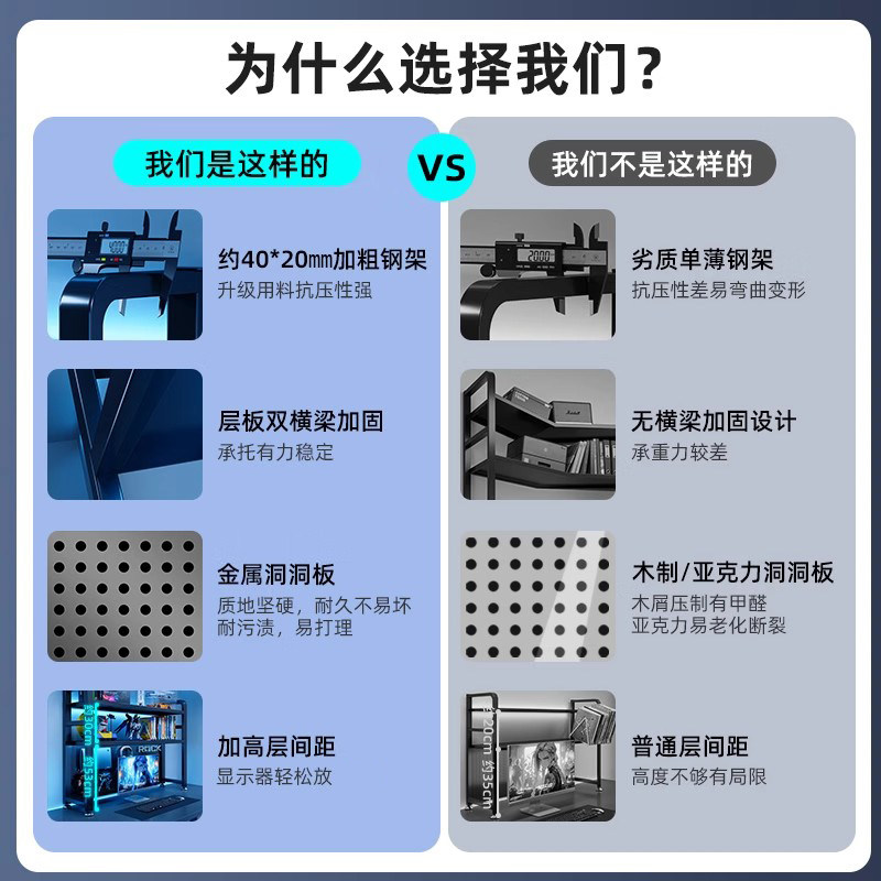 桌面置物架电竞房电脑桌上洞洞板书架分层宿舍学生书桌多层收纳架,淘宝优惠券,粉丝福利购,淘宝优惠卷