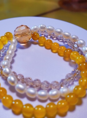 大市原创多层珍珠草莓晶手链