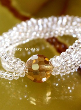 水晶遮纹身百搭日韩风多圈手串