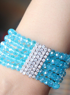 大市饰品宽手链女水晶遮伤疤夸张