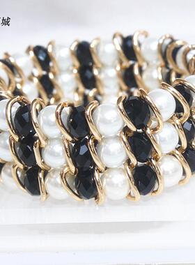 原创仿珍珠夸张欧美风遮伤疤手链