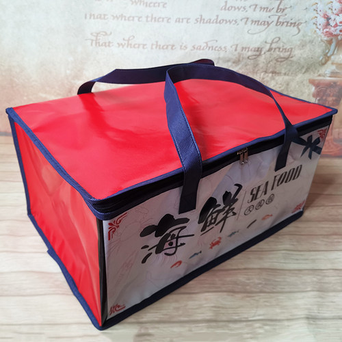 现货2020款海鲜大礼包保温袋无纺布腹膜冰包3号4号邮政保鲜包定制 - 图1