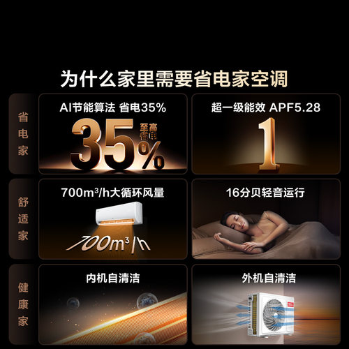 【新品】TCL空调省电家大1.5匹挂机变频冷暖新一级壁挂式 - 图0