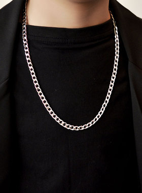 钛钢古巴链情侣不掉色可水洗