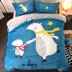 Mùa đông san hô nhung bốn mảnh dày ấm áp phim hoạt hình flannel chăn quilt bộ đồ giường nhung hai mặt - Bộ đồ giường bốn mảnh