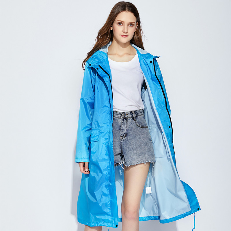 Impermeable largo con capucha para hombre y Mujer, impermea - 图3