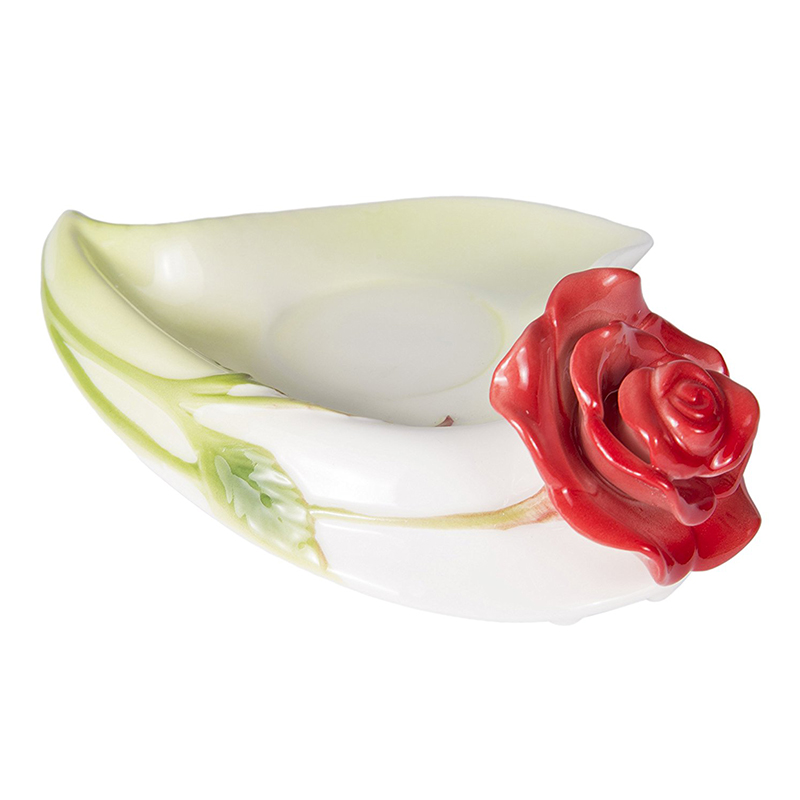 Best 3D Rose Shape Flower Enamel Ceramic Coffee Tea Cup and - 图3