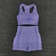 2 PCS Women Summer Seamless yoga set Fitness Sports Suits G