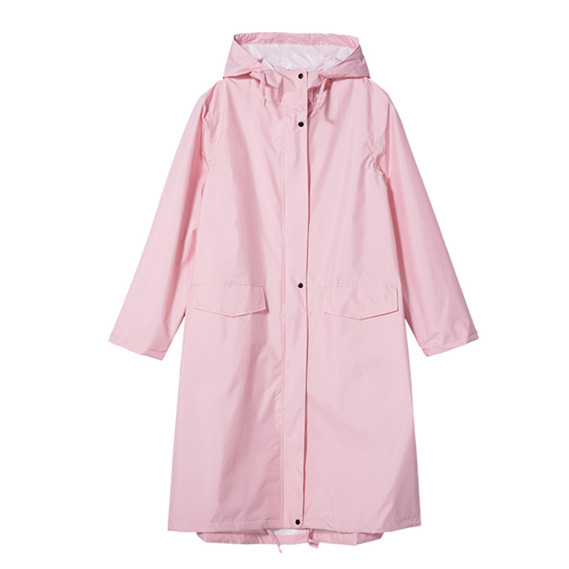 Chaqueta impermeable largo con capucha para hombre y mujer, - 图3