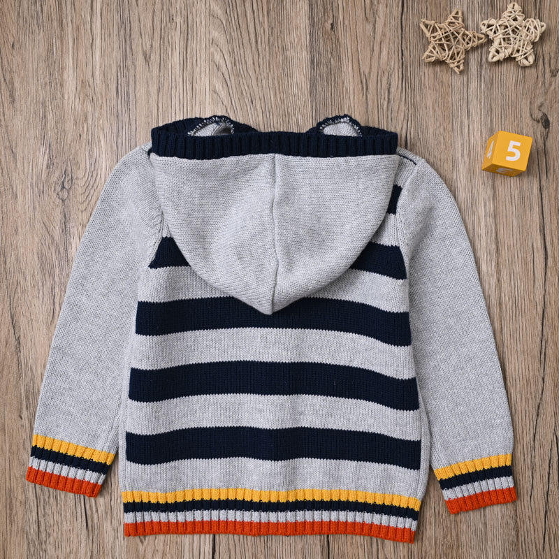 外贸欧美男宝春秋毛线衣长袖连帽开衫上衣男童可爱针织衫外套毛衣,淘宝优惠券,粉丝福利购,淘宝优惠卷