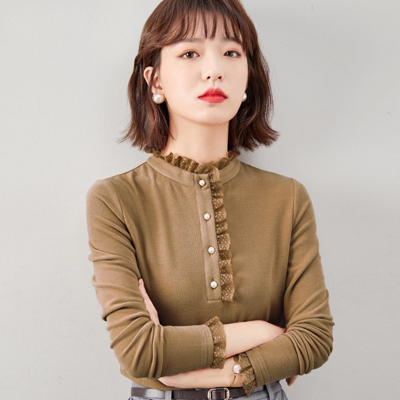 双面德绒秋冬2020年新款立领打底衫 艾悦炀T恤