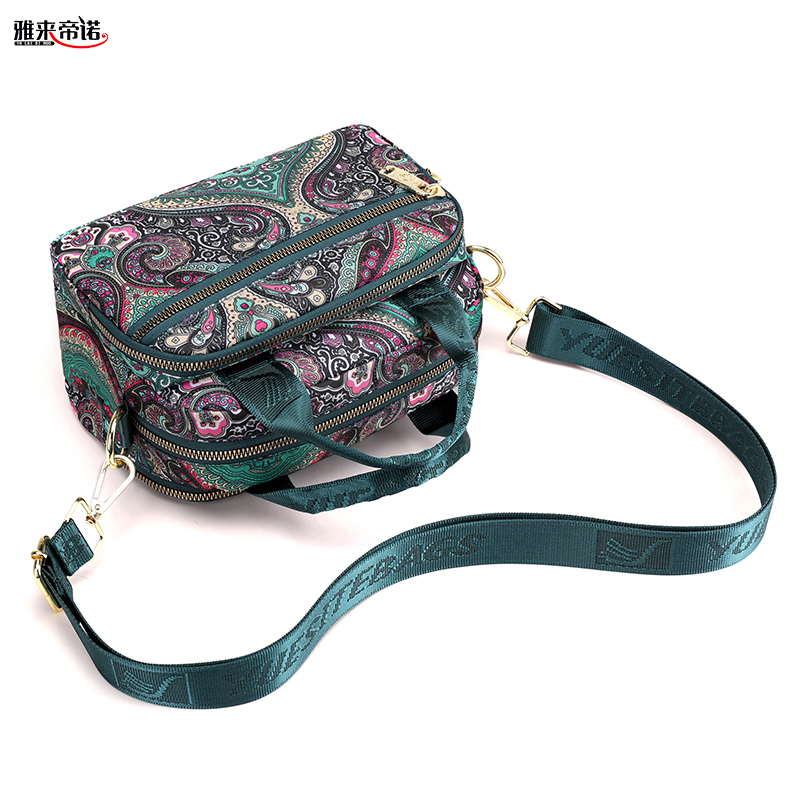 帆布包2023新款手提中年印花斜挎包 雅来帝诺女士包袋