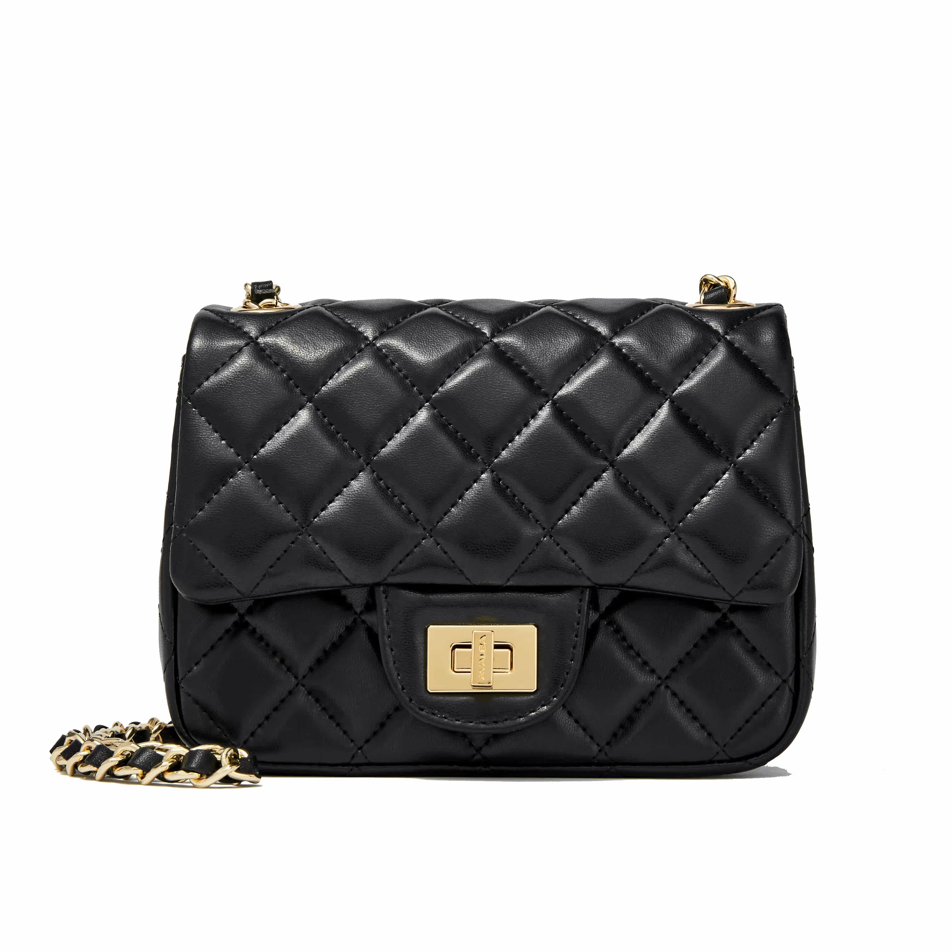 avalea质感羊纹牛皮小香风链条包 avalea女士包袋