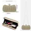 Banquet bag with long and short shoulder chains, pleated design style