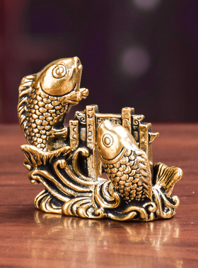 纯黄铜鲤鱼跃龙门摆件锦鲤鱼礼品