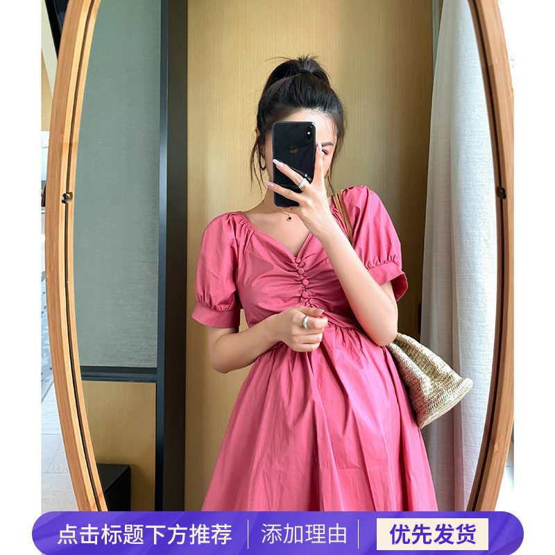 孕妇夏装短袖孕妈夏季小清新连衣裙 YYZJcma原创潮妈孕妇装大码女装连衣裙