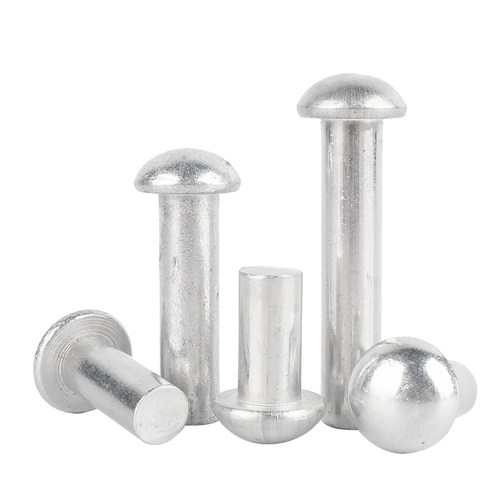 半圆头铝铆钉实心铆钉圆帽敲击式手打卯钉柳丁M1.5M2M3M4M5M6M8 - 图1