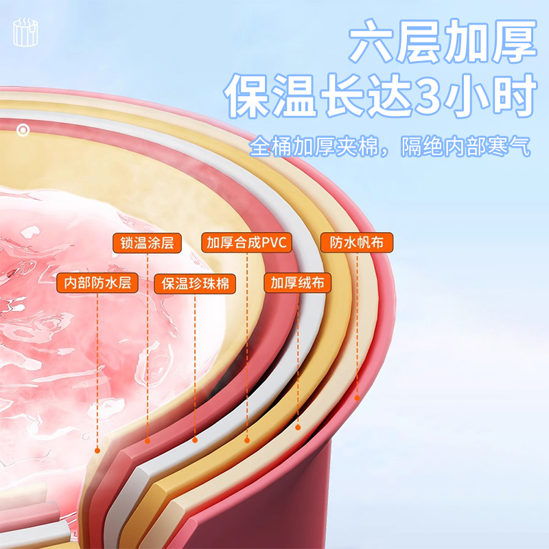 泡澡桶大人可折叠浴缸家用加大浸浴盆全身成人儿童洗澡一秒免安装
