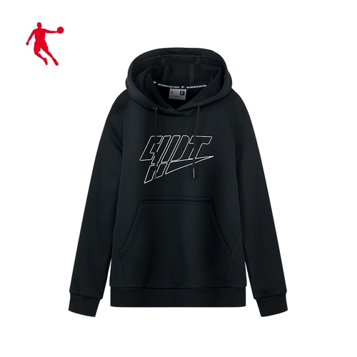 乔丹 Осенний флисовый спортивный костюм, удерживающая тепло толстовка с капюшоном, лонгслив