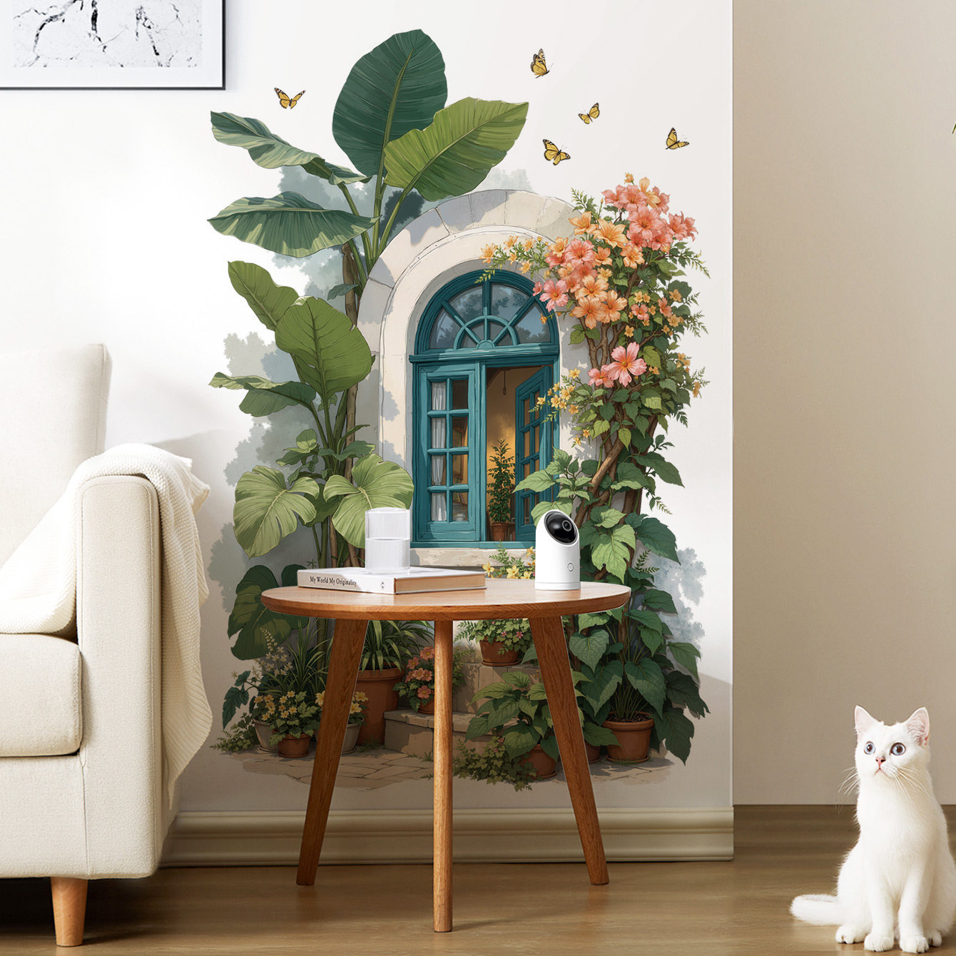 植物绿叶风景自粘墙壁贴纸家用可撕墙面装饰出租屋改造遮丑补丁贴,淘宝优惠券,粉丝福利购,淘宝优惠卷