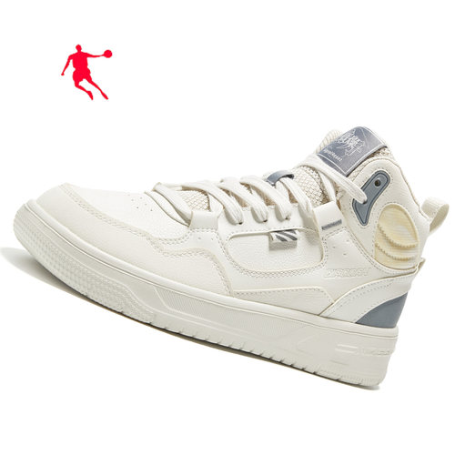 乔丹男鞋高帮板鞋正品空军一号冬款皮面防水保暖休闲鞋白色运动鞋 - 图3