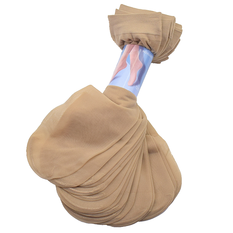 10双装宝娜斯12D包芯丝短袜夏季薄款脚尖透明对对袜短丝袜子女袜 - 图3