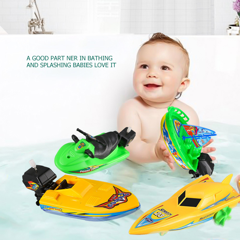 1Pc Kids Speed Boat Ship Wind Up Toy Bath Toys Shower Toys F-图2