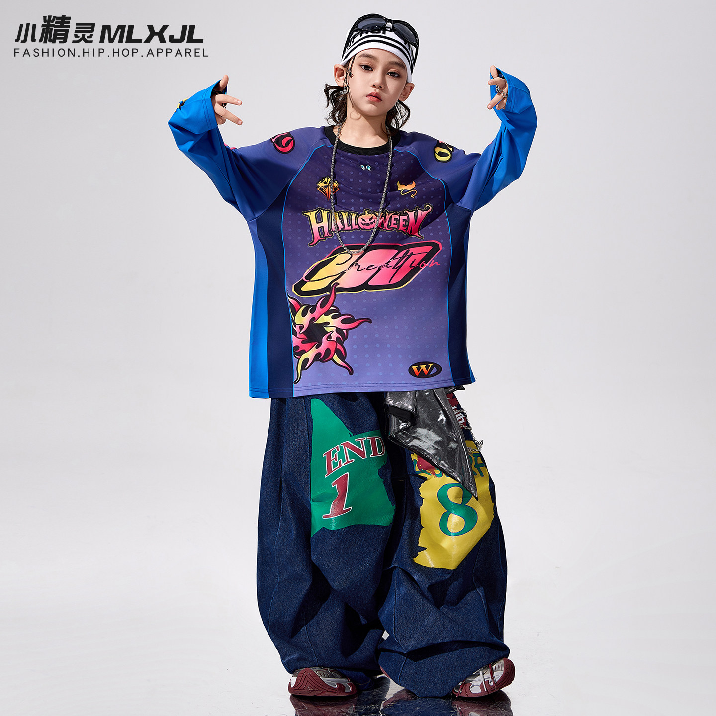 儿童街舞潮服男童炸街嘻哈hiphop演出服少儿酷帅元旦表演服架子鼓,淘宝优惠券,粉丝福利购,淘宝优惠卷