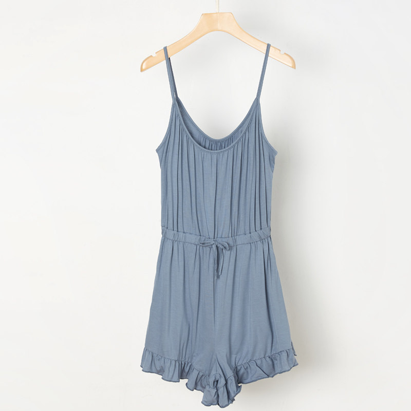 夏性感吊带连体短裤木耳边春秋睡裙 dahuahome睡衣/家居服套装