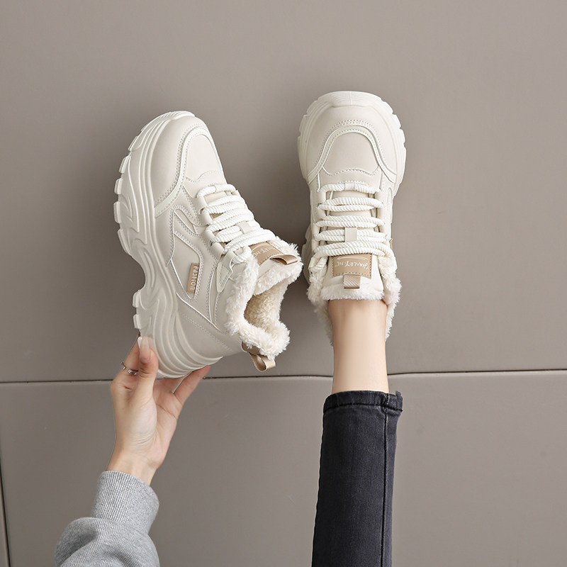 加绒加厚老爹鞋女2025冬季新款厚底显脚小增高棉鞋33特小码运动鞋,淘宝优惠券,粉丝福利购,淘宝优惠卷
