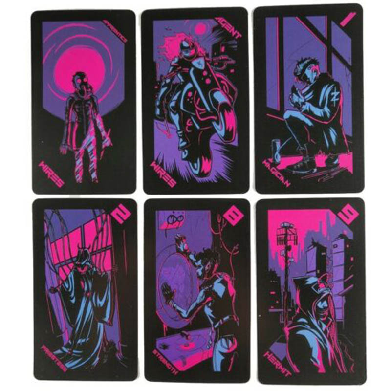 很帅霓虹月亮塔罗牌 酷炫赛博朋克风卡罗牌塔 Neon Moon Tarot - 图2