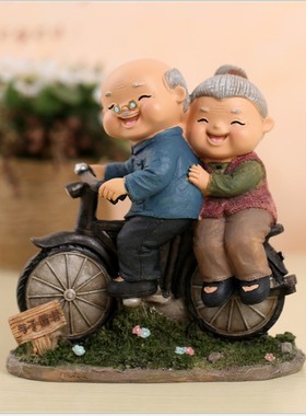 复古怀旧风房子茶台生日父母摆件