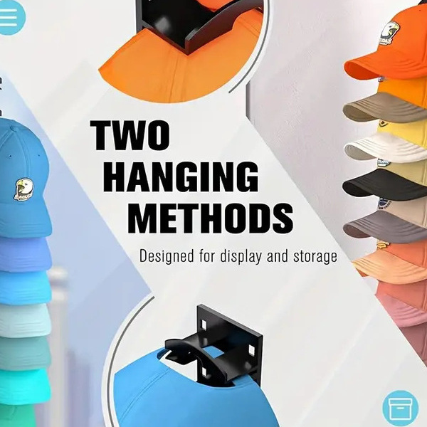衣柜侧边壁挂式帽子收纳架多层鸭舌帽棒球帽展示架帽架帽夹神器 - 图2
