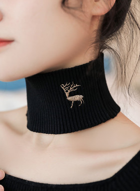 刺绣针织假领子围脖女