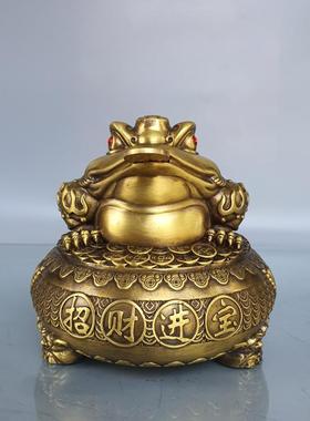 聚宝盆铜金蟾门厅铜招财三脚蟾蜍