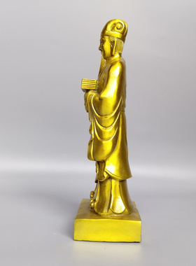 摆件铜中式周文王全身站像