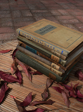 装饰书精装外文书古旧书橱窗复古书创意摆件摄影道具书老旧古董书