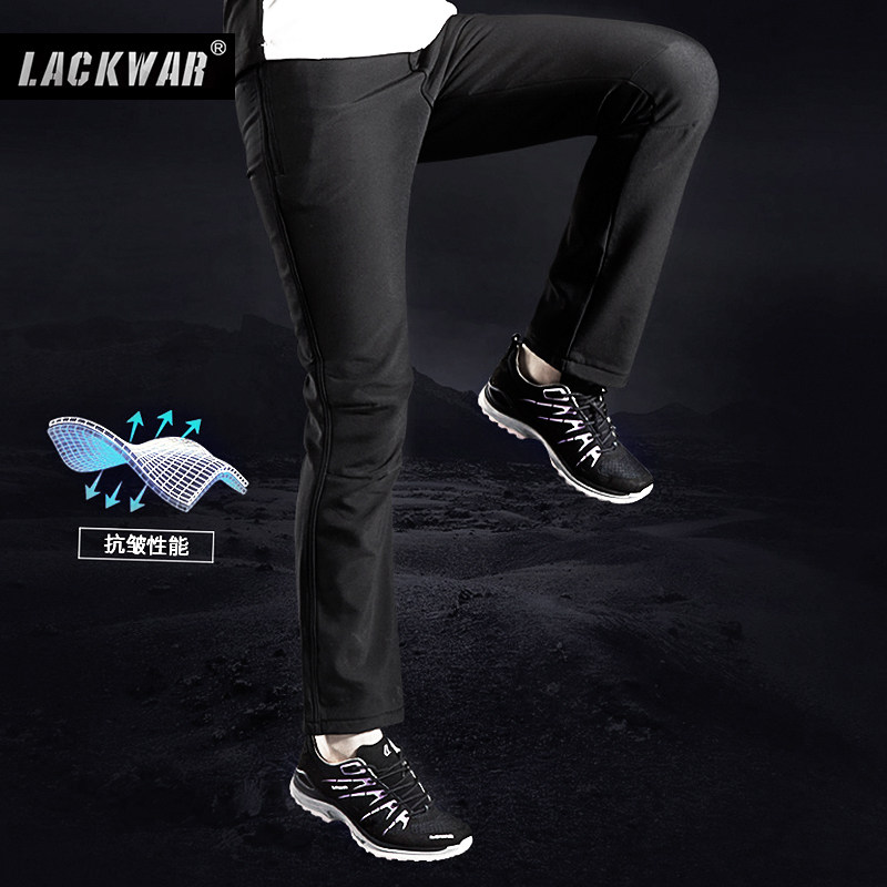 lackwar户外软壳冲锋裤女冬季防水防风滑雪裤加绒加厚保暖抓绒裤,淘宝优惠券,粉丝福利购,淘宝优惠卷