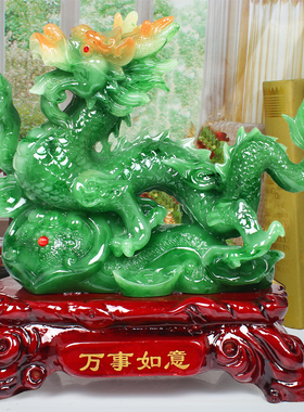 招财青龙办公室风水酒柜装饰品