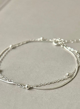 s925纯银双层手链小众设计感