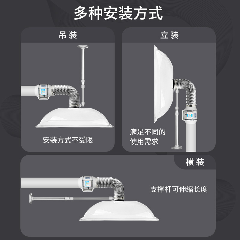 排烟机吸烟罩排烟风机管道配件组装家用商用工业艾灸排气抽烟机