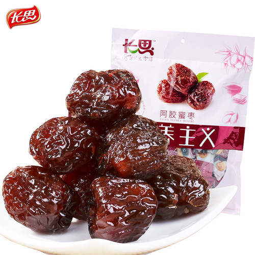 新货长思阿胶蜜枣独立包装去核山东大枣特产零食黑糖原味新 - 图2