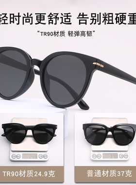 猫眼墨镜女可配度数偏光防紫外线