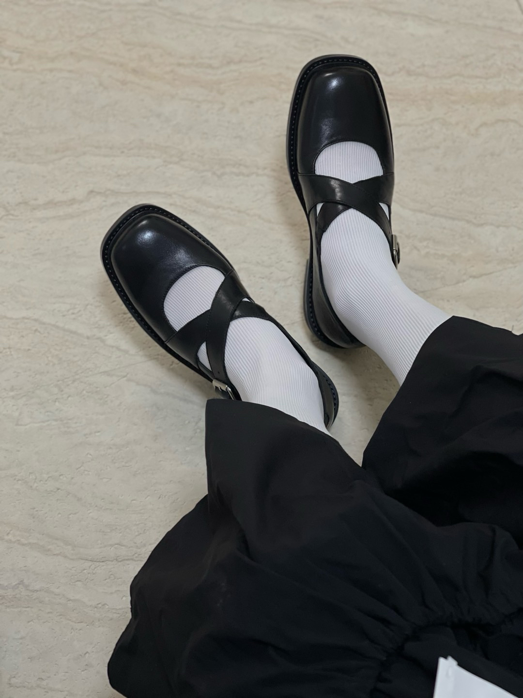 Modern Star植鞣牛皮交叉扣带玛丽珍鞋女25春复古芭蕾舞浅口单鞋 - 图3