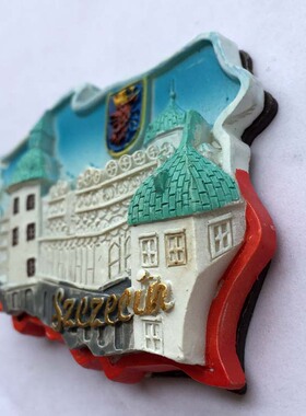 东欧旅游立体风景装饰冰箱贴 波兰特色地图旅游纪念磁性贴伴手礼