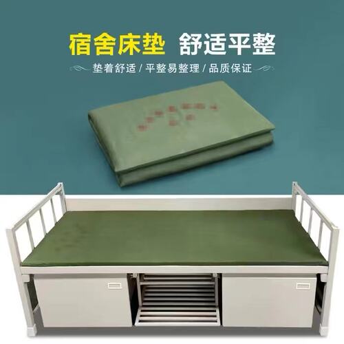 01床垫军绿色热熔棉垫学生宿舍际华褥子垫被军训防潮垫单人床垫子 - 图0
